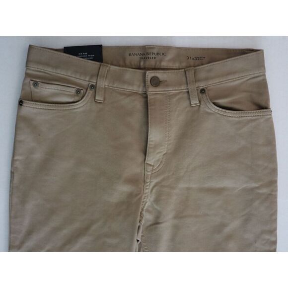 Banana Republic 488420-01 Men's Sz 31 x 32 Khaki Slim Fit Traveler Pants - Picture 7 of 11